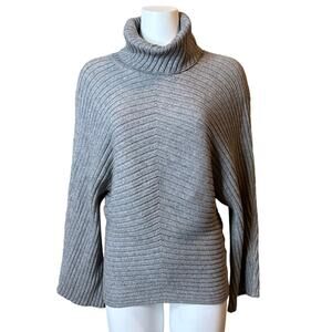 Slate & Willow Grey Knit Turtleneck Sweater Bell Sleeve S